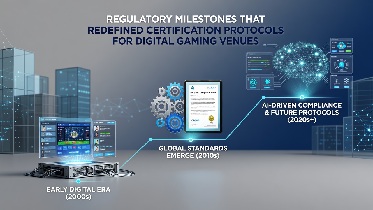 Regulatory officials reviewing certification documentation for online gaming platforms